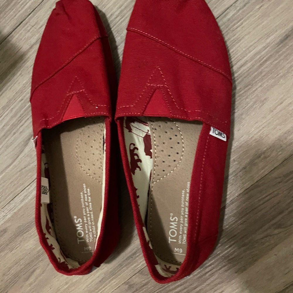 TOMS Men's Vibrant Red Canvas Loafers